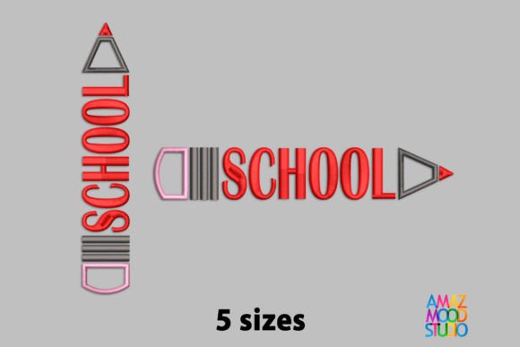 Adorable School Pencil Color for Embroidery
