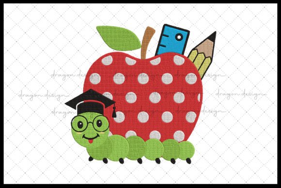 Apple Worm School Supplies: Seasonal Embroidery Review