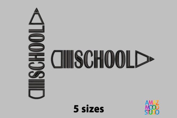 Charming School Pencil Black Embroidery